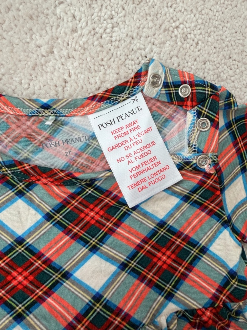 Posh Peanut Christmas Plaid Long Sleeve Bodysuit Dress - Picture 7 of 9